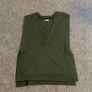 Pilcro and the Letterpress Olive Green V-Neck Tank Top
